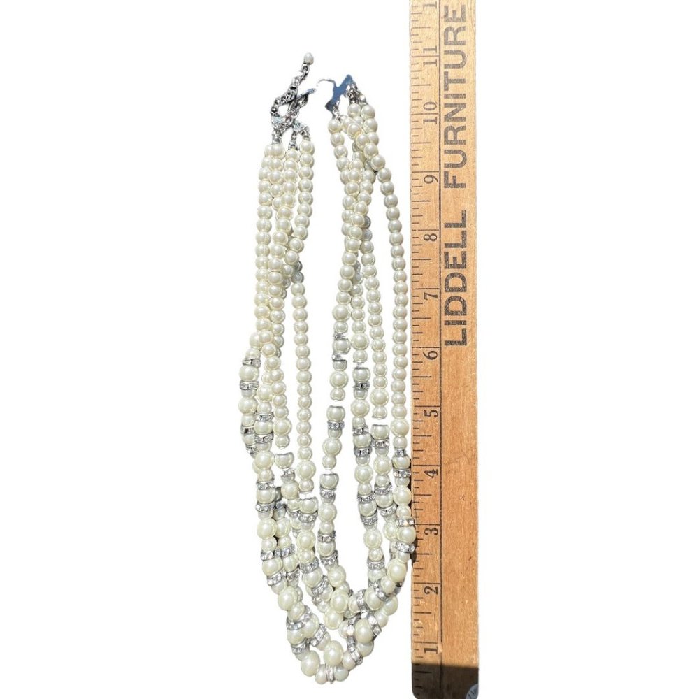 Vintage Faux Pearl Statement Necklace Chunky Beaded Bridal Necklace Mother Bride - Picture 10 of 12